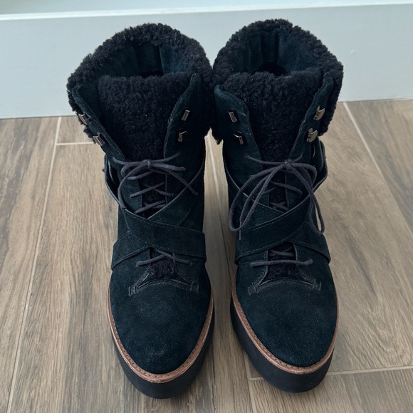 COACH Black Shearling Suede Kenna Bootie - Picture 3 of 8